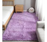 LIHUANE Alfombra Mullida 190 x 370 cm Minimalista, Natural Basic Alfombra Algodon Fácil Cuidado para Salón Dormitorio Baño Sofá Silla Cojín, Morado