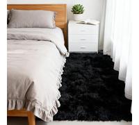 LIHUANE Alfombra Mullida 200 x 300 cm Antideslizantes y Lavable Alfombras Grandes Alfombra Pelo Largo Distintos Diseños y Tamaños para Dormitorio, Comedor, Pasillo y Habitación, Negro