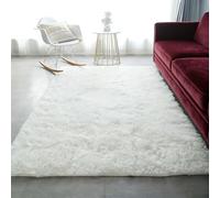 LIHUANE Alfombra Mullida 200 x 380 cm Minimalista, Natural Basic Alfombra Algodon Fácil Cuidado para Salón Dormitorio Baño Sofá Silla Cojín, Blanquecino