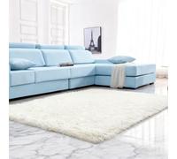 LIHUANE Alfombra Mullida 50 x 250 cm Minimalista, Natural Basic Alfombra Algodon Fácil Cuidado para Dormitorio, Comedor, Pasillo, Interiores, Blanquecino