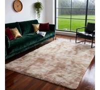 LIHUANE Alfombra Mullida 90 x 130 cm Parte Inferior Antideslizante Basic Alfombra Algodon Opción Personalizable para Salón Dormitorio Baño Sofá Silla Cojín, Beige