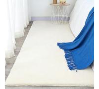 LIHUANE Alfombra Salón 175 x 200 cm Lavable hasta 30 Grados Suave para Salón a Pelo Corto Mullida de Pelo Corto para Dormitorio, Adulto, Niño, Alfombra de Noche, Blanquecino