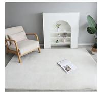 LIHUANE Alfombra Salón 200 x 430 cm Lavable y Antideslizante Suave para Salón a Pelo Corto Mullida de Pelo Corto para Dormitorio, Adulto, Niño, Alfombra de Noche, Blanco