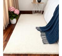 LIHUANE Alfombra Salón Pelo Corto 3 x 3.1 m Lavable hasta 30 Grados Alfombra Salon Furry Mullida de Pelo Corto para Salón, Dormitorio, Adulto, Niño, de Noche, Blanquecino
