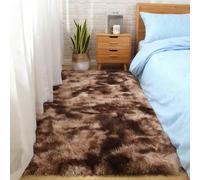 LIHUANE Alfombras Pelo Largo Alfombra 120 x 250 cm Antideslizante y Resistente Basic Alfombra Algodon Opción Personalizable para La Decoración de Salas de Estar y Dormitorios, Beige Oscuro