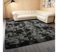 LIHUANE Alfombras Pelo Largo Alfombra 120 x 250 cm Antideslizante y Resistente Basic Alfombra Algodon Opción Personalizable para La Decoración de Salas de Estar y Dormitorios, Gris Oscuro