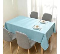 LIHUANE Mantel Mesa Rectangular 135 x 145 cm Antimanchas Lavable Impermeable Antimanchas Mantel Repelente Al Agua Protege La Mesa para Fiestas, Eventos, Bodas y Restaurantes, Azul Cielo