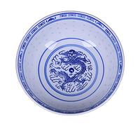 Lihuzmd Cuencos de cerámica para fideos ramen, porcelana azul y blanca, postre retro chino, sopa, cereales, arroz, udón, fideos asiáticos, 4 pulgadas, 2 unidades