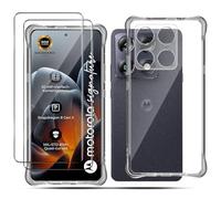 Liilaa Funda para Motorola Moto Signature y Protector de Pantalla [ 1+2 pack ], 9H Dureza Film Cristal Templado,Transparente Ultra Delgada Suave TPU Antigolpes y Anti-Arañazos Caso Case
