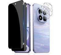 LiiLaa Protección visual para Xiaomi Redmi Note 15 Pro Plus 5G, 2 unidades de protección de pantalla de cristal templado antiespía y 2 protectores de cámara, dureza 9H, protección de privacidad