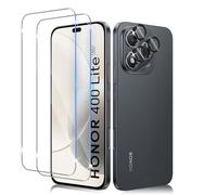 Liilaa Protector de Pantalla para HONOR 400 Lite 5G, 2 Piezas Cristal Templado y 1 Piezas Protector de Lente de Cámara, Anti Arañazos Dureza 9H Vidrio Templado