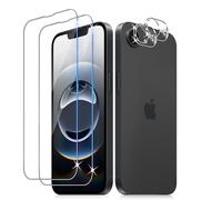 Liilaa Protector de Pantalla para iPhone 16e, 2 Piezas Cristal Templado y 2 Piezas Protector de Lente de Cámara, Anti Arañazos Dureza 9H Vidrio Templado