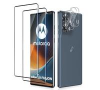 Liilaa Protector de Pantalla para Motorola Moto Edge 50 Fusion, 2 Piezas Cristal Templado y 2 Piezas Protector de Lente de Cámara, Anti Arañazos Dureza 9H Vidrio Templado
