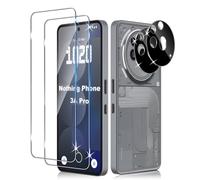 Liilaa Protector de Pantalla para Nothing Phone 3a Pro, 2 Piezas Cristal Templado y 2 Piezas Protector de Lente de Cámara, Anti Arañazos Dureza 9H Vidrio Templado