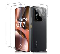 Liilaa Protector de Pantalla para REALME GT 7 / GT 7T, 2 Piezas Cristal Templado y 2 Piezas Protector de Lente de Cámara, Anti Arañazos Dureza 9H Vidrio Templado
