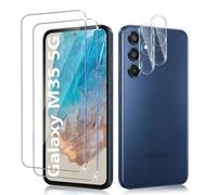 Liilaa Protector de Pantalla para Samsung Galaxy M35 5G, 2 Piezas Cristal Templado y 2 Piezas Protector de Lente de Cámara, Anti Arañazos Dureza 9H Vidrio Templado