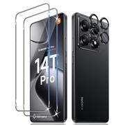 Liilaa Protector de Pantalla para Xiaomi Mi 14T Pro 5G, 2 Piezas Cristal Templado y 1 Juego Protector de Individuales Lente de Cámara, Anti Arañazos Dureza 9H Vidrio Templado