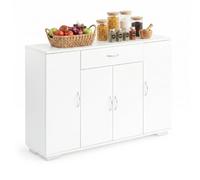 Liink1Ga Mueble Bajo de Cocina con 4 Puertas y 1 Cajón, Kitchen Floor Cabinets Moderno Aparador Mueble Multiusos Armario Gabinete de Almacenamiento Amplio para Cocina/Comedor/110x30x70CM/Blanco