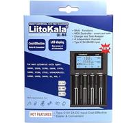LiitoKala LII-M4 - Cargador de batería 18650 de 4 bahías, capacidad de batería de prueba, pantalla LCD, carga rápida, cargador de batería universal para baterías de 3.7 V 26650 18650 18350 20650 14500