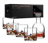 LIITON Everest Set Decantador de Whisky con 4 Vasos, Cristal