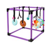 Liitrton Gimnasio de juego para cachorros - Gimnasio de juego para perros pequeños con 8 juguetes colgantes, gimnasio interior de la selva con juguetes interactivos de enriquecimiento para perros