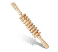 Liitrton Rodillo de masaje manual de madera, puntos de activación para liberar el dolor de celulitis, voladura muscular (blanco)