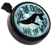 Liix Big Color Bell Timbre Bicicleta "Salvar The Ocean ", Black