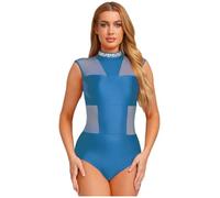 LiiYii Body Danza Clásico Mujer Sin Mangas Ballet Leotardo Body Gimnasia Rítmica Traje Patinaje Traje Danza Latina Lírica Trajes Espectáculos, azul real, XL