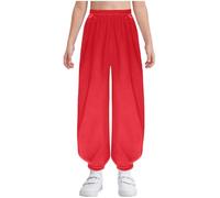 LiiYii Niños Niños Marcial Artes Pantalones De Chándal Deportes Tai Chi Wushu Sudaderas Pantalones Deportivos Entrenamiento Correr Sportswear, rojo, 5-6 Años