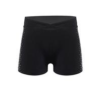 LiiYii - Pantalón corto para niña, diseño de jazz, estilo moderno, para patinaje, gimnasia, pantalones cortos de baile, Hip hop Disco de 5 a 16 años, Negro , 9-10 Años