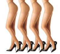 LiiYoang Medias De CompresióN Mujer, Finas Media Reductoras Refrescante De Verano Panty 20 Den | Natural Negro