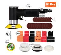 Lijadora de aire Mini pulidora, herramientas neumáticas de 2 "/3", juego de máquina rectificadora, herramienta de aire for abrillantado for coche en varias superficies(B-94pcs)