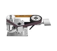 Lijadora de banda de 550 W, lijadora de banda estática, 5000 rpm, mini lijadora con banda de lijado de 762 x 25 mm, rotación de 90°, mesa ajustable, pulido de metal y madera