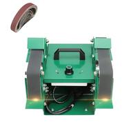 Lijadora de banda eléctrica, amoladora de banco de 1850 W con diseño de doble mesa de trabajo, herramienta de pulido para bricolaje, tensión y velocidad de banda de lijado ajustables