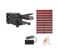 Lijadora de banda HUIOP Mini lijadora de banda vertical y horizontal 350 W Lijadora eléctrica Pulido Rectificadora Amoladora Lijadora Pequeña máquina de banda de arena Regulación de velocidad en