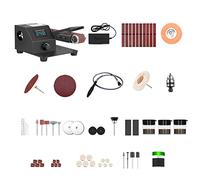 Lijadora de banda HUIOP Mini lijadora de banda vertical y horizontal 350 W Lijadora eléctrica Pulido Rectificadora Amoladora Lijadora Pequeña máquina de banda de arena Regulación de velocidad en