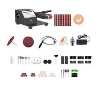 Lijadora de banda HUIOP Mini lijadora de banda vertical y horizontal de 250 W Lijadora eléctrica Lijadora de pulido Amoladora Pequeña máquina de banda de arena Regulación de 7 velocidades con 10