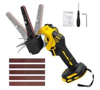 Lijadora de banda inalámbrica compatible con batería Dewalt de 20 V (sin batería), lijadora sin escobillas con 20 bandas de lijado de 10 x 330 mm, ángulo ajustable de 120°, pantalla LCD, para madera y