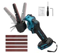 Lijadora de banda inalámbrica compatible con batería Makita de 18 V (sin batería), lijadora sin escobillas con 20 bandas de lijado de 10 x 330 mm, ángulo ajustable de 120°, pantalla LCD, para madera y