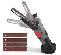 Lijadora de banda inalámbrica compatible con Ma-kita 18V, lima de banda sin escobillas con brazos de lijado de 10 mm Incl. 16 bandas abrasivas, 6 niveles de velocidad y banda abrasiva orientable 35°