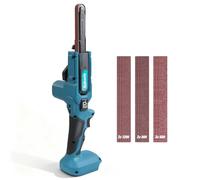 Lijadora de banda inalámbrica compatible con Makita 18 V, lima eléctrica, 6 velocidades, 35° ajustable, máx. 1700 FPM, lijadora inalámbrica con 9 bandas de lijado, lijado automático (sin batería)