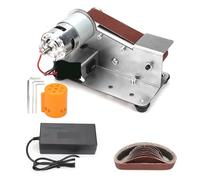 lijadora de banda, Mini lijadora de banda eléctrica multifuncional, máquina pulidora y esmeriladora for bricolaje, 110/220 V, amoladora de bandas, afilador, cortador, cuchilla, etc.