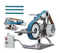 Lijadora de banda VEVOR, pulidora de banda de velocidad variable de 30 x 1 pulgada con VFD, pulidora de banda de 550 W con 2 moldes de pulido y 3 bandas de lijado para trabajar metales y fabricar cuch