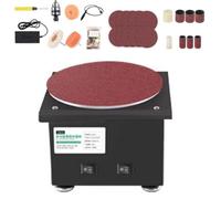 Lijadora de banda y disco de banco para metal, lijadora de rodillo abrasivo sobremesa con base de fundición, amoladora giratoria 20/40mm y lijadora de disco 150mm para lijado de madera en taller(9)