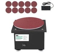 Lijadora de banda y disco de banco para metal, lijadora de rodillo abrasivo sobremesa con base de fundición, amoladora giratoria 20/40mm y lijadora de disco 150mm para lijado de madera en taller(1)
