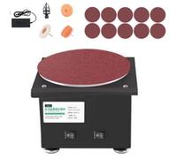 Lijadora de banda y disco de banco para metal, lijadora de rodillo abrasivo sobremesa con base de fundición, amoladora giratoria 20/40mm y lijadora de disco 150mm para lijado de madera en taller(6)
