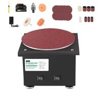 Lijadora de banda y disco de banco para metal, lijadora de rodillo abrasivo sobremesa con base de fundición, amoladora giratoria 20/40mm y lijadora de disco 150mm para lijado de madera en taller(13)