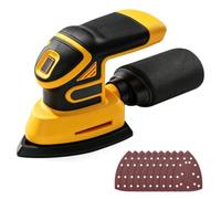 Lijadora de batería - 12.000 rpm Multilijadora con placa triangular, compatible con batería DeWalt de 20 V, motor sin escobillas, sistema de recogida de polvo eficiente, juego de 10 piezas de papel de