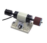 Lijadora de borde de cuero eléctrico de 350 W Pulido de cuero con rueda de fuego de madera y correa de lijado lijadora doble de velocidad ajustable de 0-8000 rpm con base robusta, para carpintería