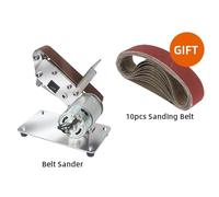 Lijadora de cinturón eléctrico de molinillo Bricolaje Pulidor de lijadora Mini pulido Máquina de pulido Cinturón de lijadora Sacapuntas de cuchillo con cinturón abrasivo(Rot)